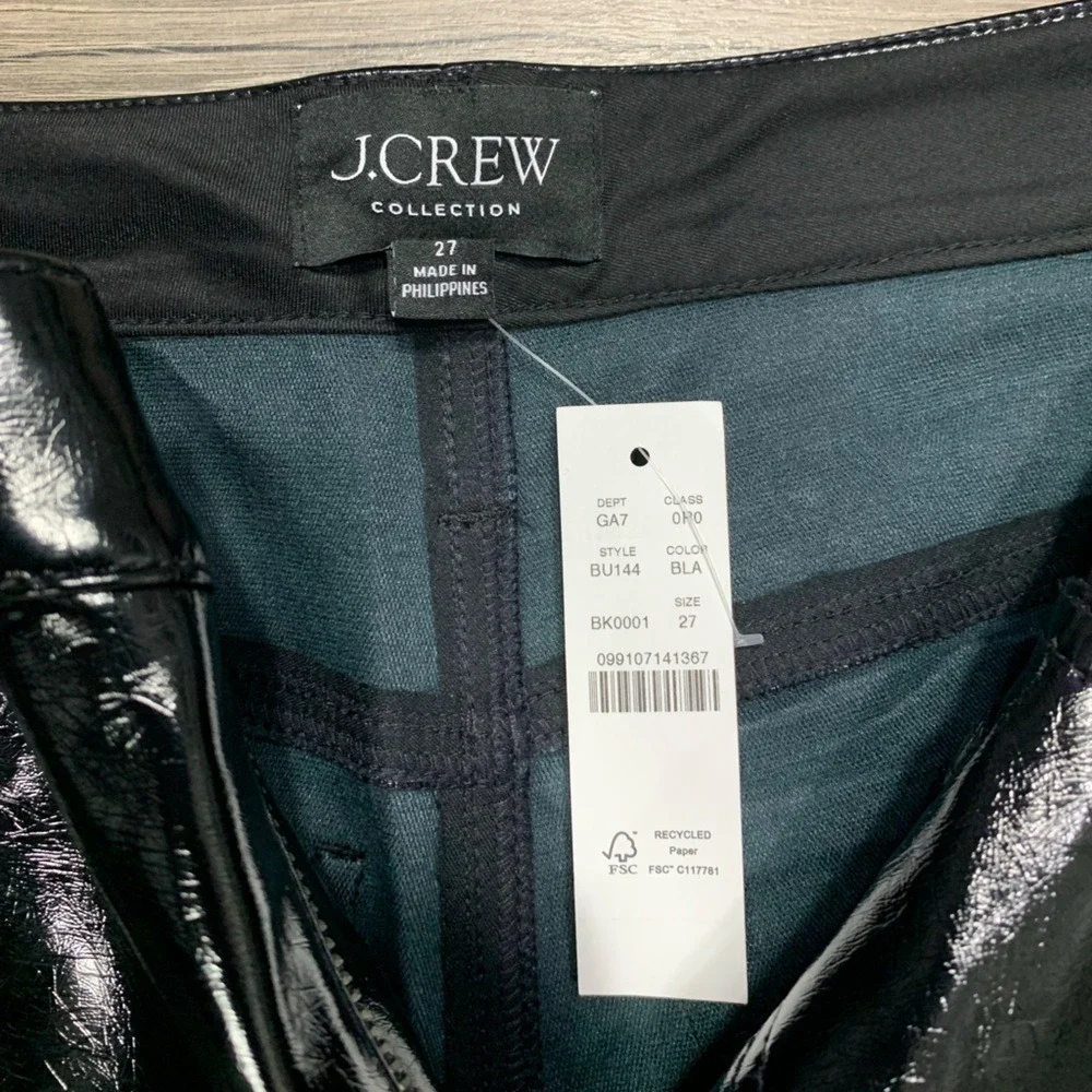 J.‎ Crew Collection Faux Patent leather pants size 27 (BU144) NWT